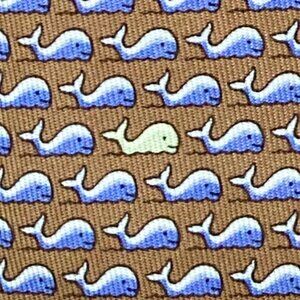 100% REAL HERMES TIE ~ BRONZE ORANGE BLUE & GREEN FUN NANTUCKET STYLE WHALES XL